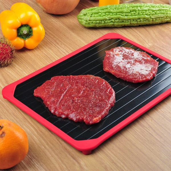 Defrosting tray for quick frozen food